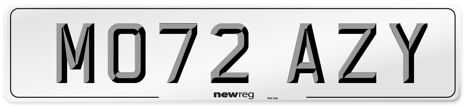 MO72 AZY Number Plate from New Reg